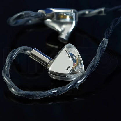 Silver HiFi In-Ear Earphones 10mm Driver Interchangeable Plug
