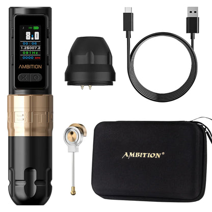 Rechargeable Gold Tattoo Pen 2400mAh Battery with Smart Screen