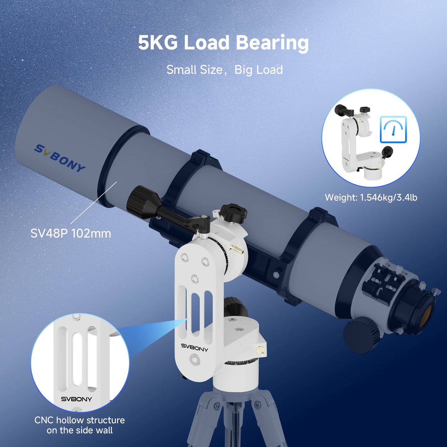Mini Alt-Azimuth Telescope Mount for Stargazing
