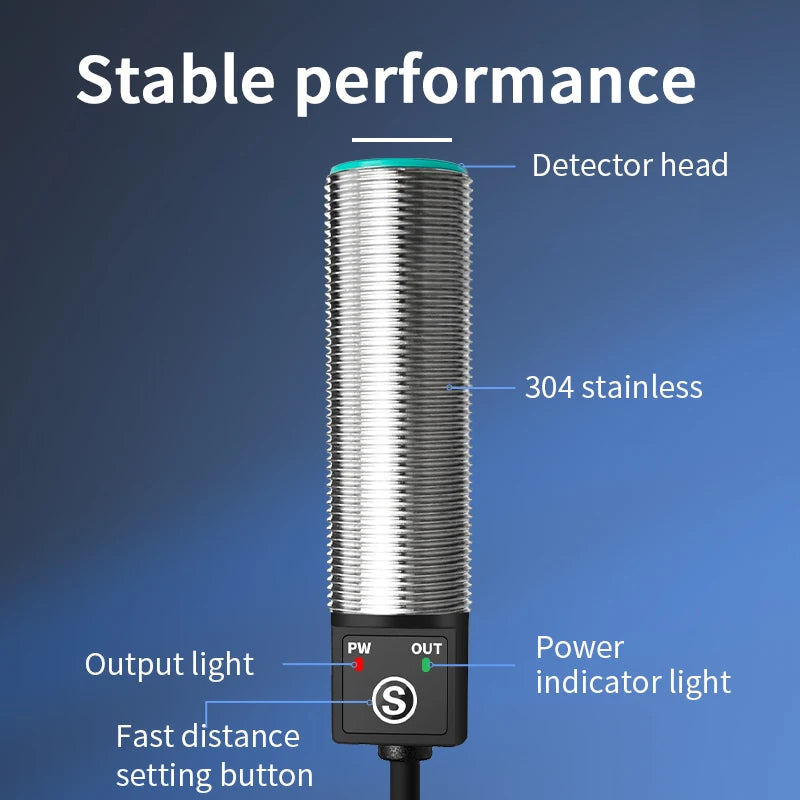 M18 Ultrasonic Proximity Sensor 1000mm 4-20mA 24V DC