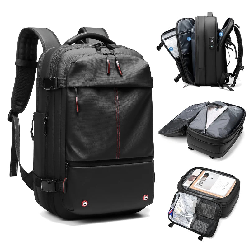 Water Resistant 17" Laptop Backpack with Built In Vacuum Pump