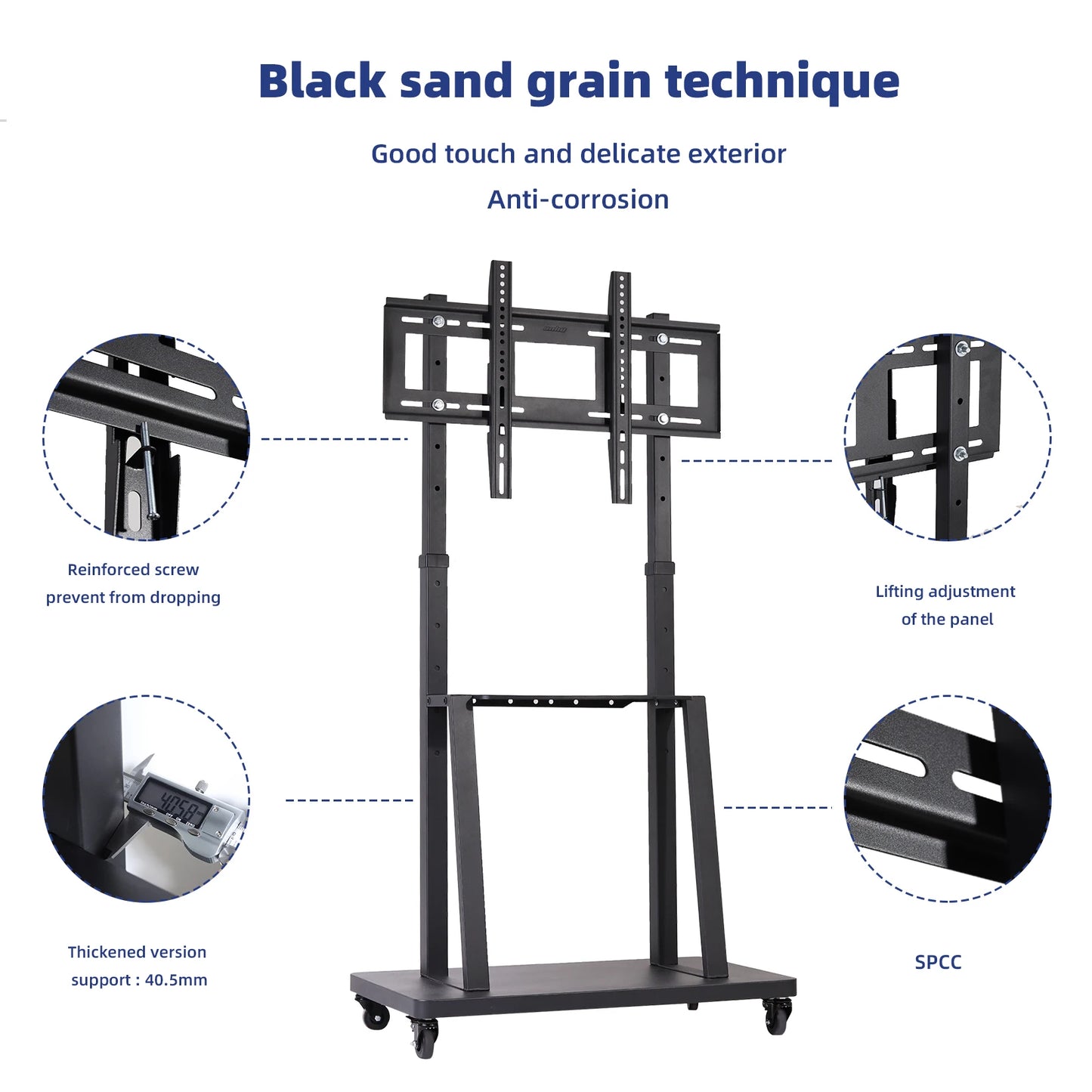 Heavy Duty TV Trolley Stand 32-80" Adjustable Floor Mount