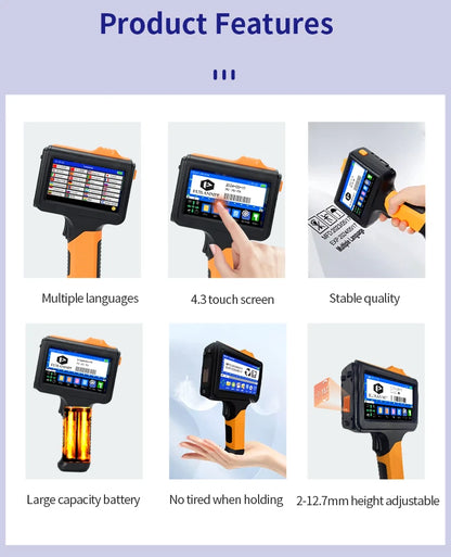 Portable Handheld Inkjet Printer with 1 Ink Cartridge 12.7mm