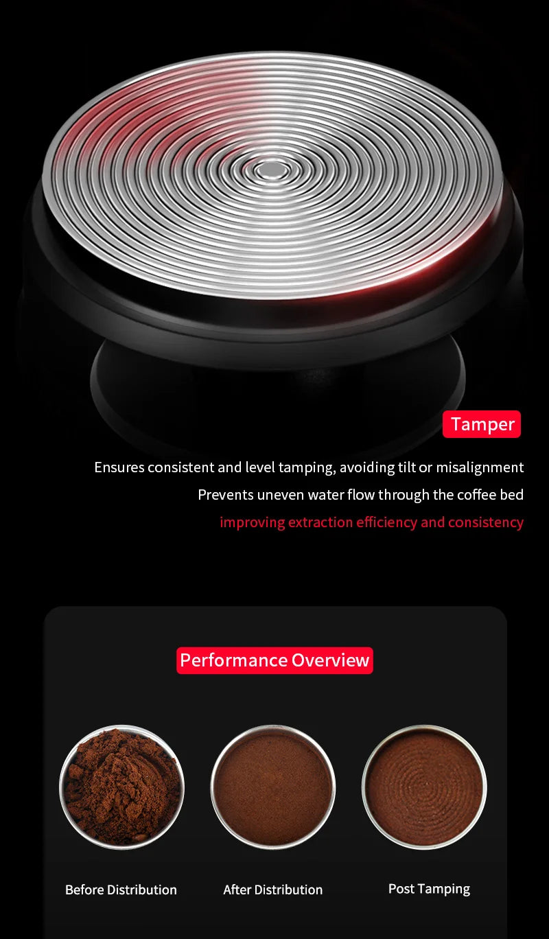 51mm Espresso Tamper Ripple Base Barista Grade Coffee Tool