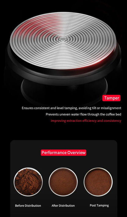 51mm Espresso Tamper Ripple Base Barista Grade Coffee Tool