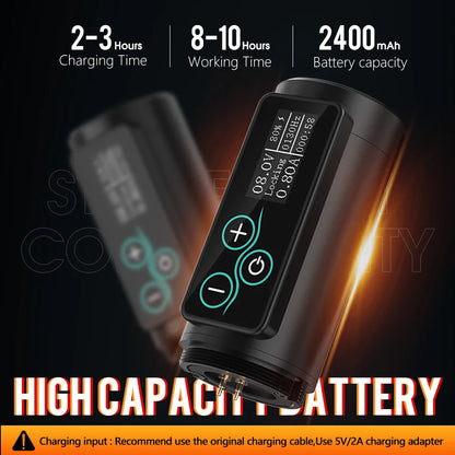 Wireless Tattoo Pen Machine 2400mAh Battery Gold Finish