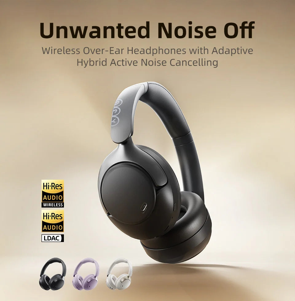 QCY H3 Pro Cordless ANC Headphones Hi-Res LDAC Audio Blue