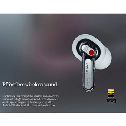 Bluetooth Earbuds Black 12mm Drivers Active Noise Cancelling