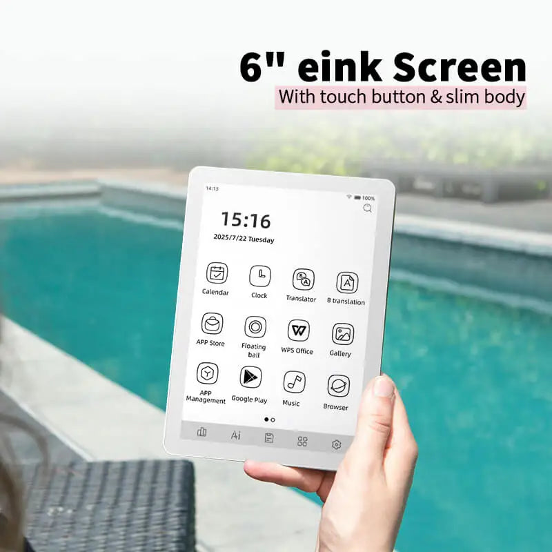 6 Inch E-Ink E-Reader 32GB Android 14 Adjustable Frontlight