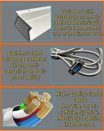 350mm Linear Scale 5μm TTL Optical Encoder