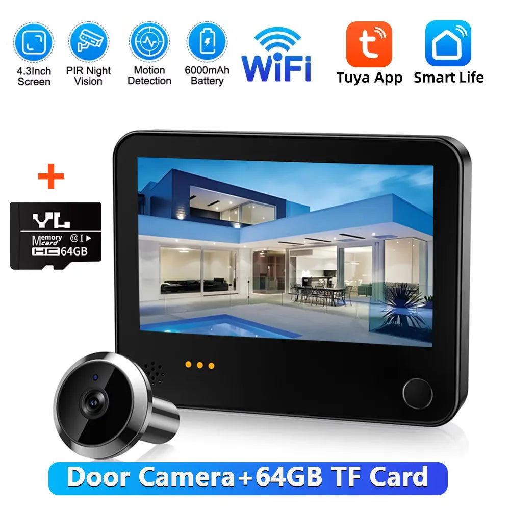 Digital Peephole Camera with 64GB Recording