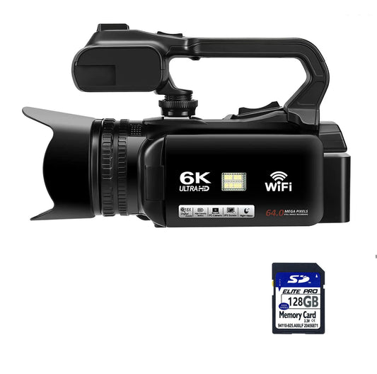 6K Video Camera Bundle with 128GB Memory Card Included