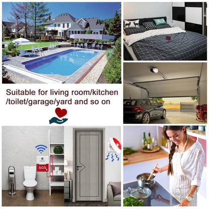 Wireless Nurse Alert System 2 Red Lights 2 Call Buttons