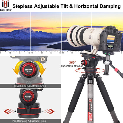Hydraulic Fluid Tripod Head 12kg DSLR Video Stabilizer
