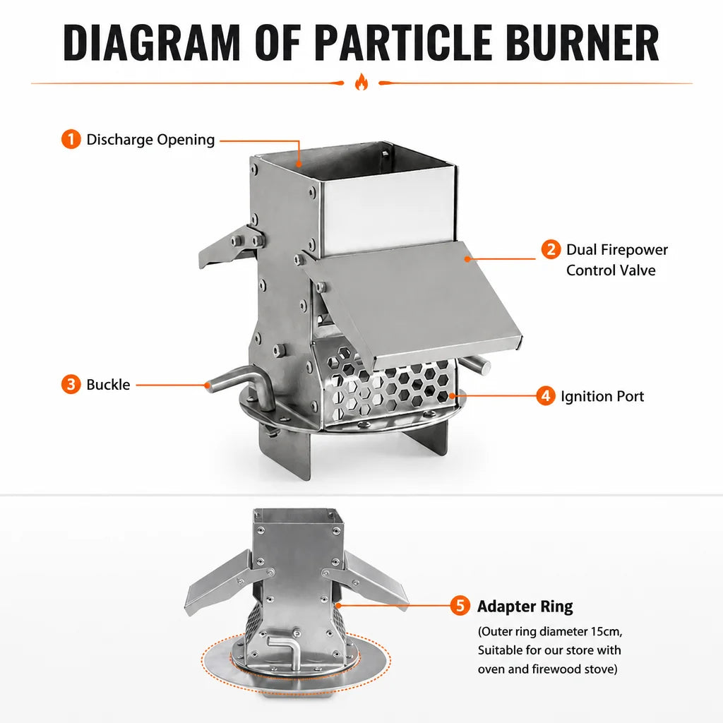 Portable 46cm Stainless Steel Outdoor Wood Burning Stove