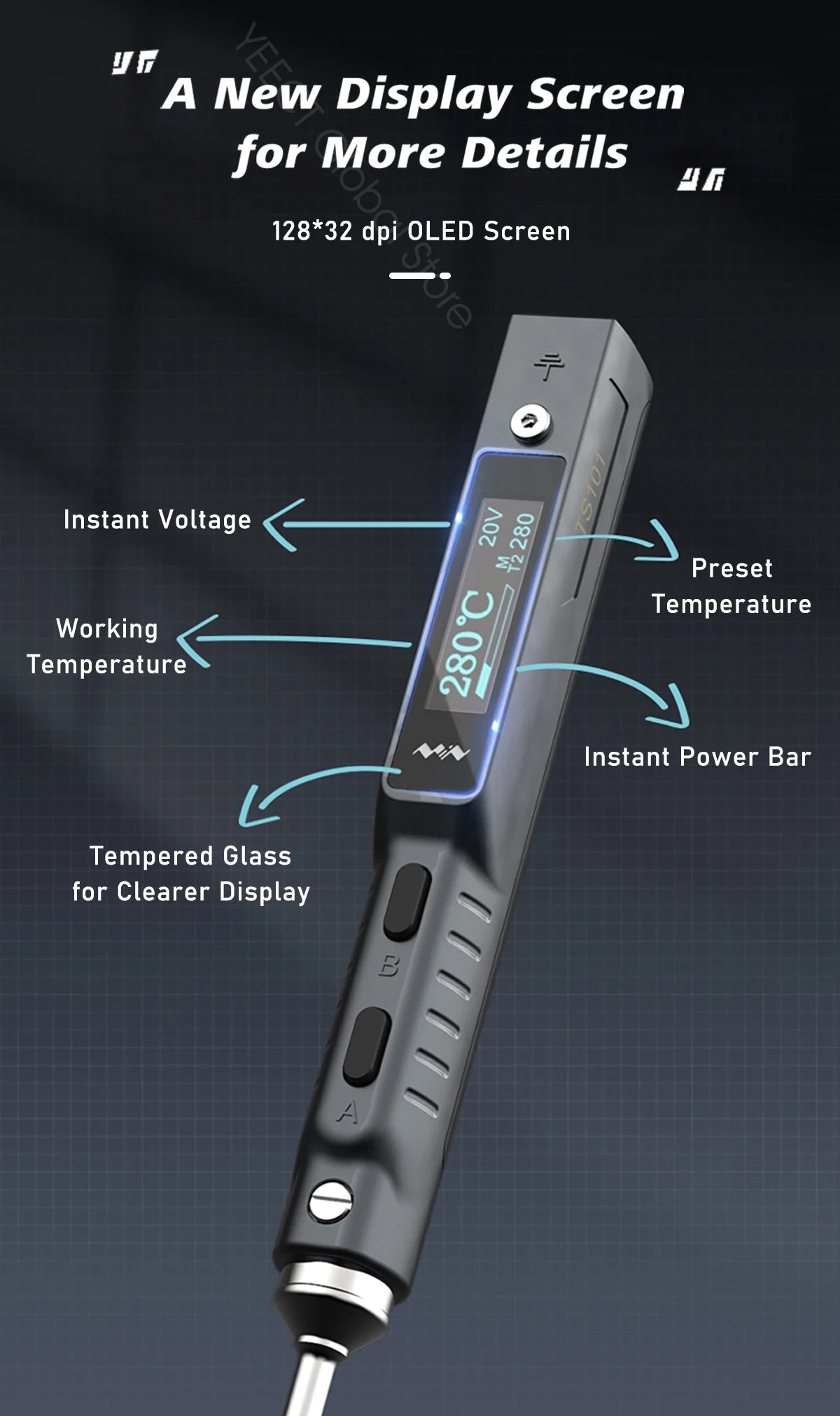 90W USB Electric Soldering Iron Adjustable Temperature