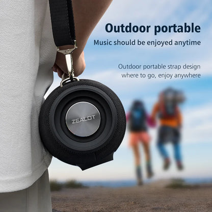 Portable Waterproof Wireless Speaker Blue with Strap 40H Playtime