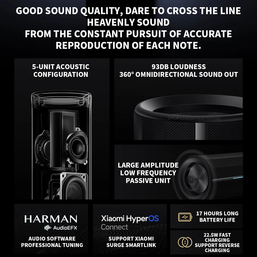 Portable Bluetooth 5.3 Speaker 40W IP67 Waterproof Gray