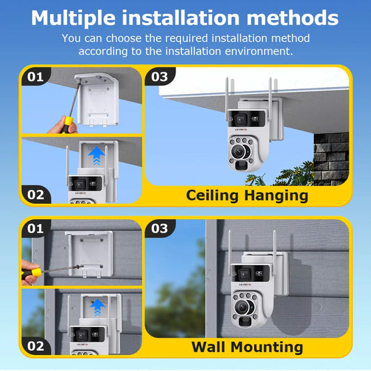 Outdoor WiFi Wireless Solar CCTV Camera 6K 12MP 20X Zoom White