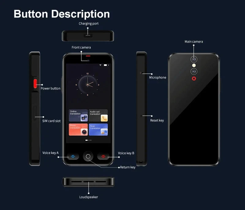Portable AI Language Translator Device 152 Languages Offline Support