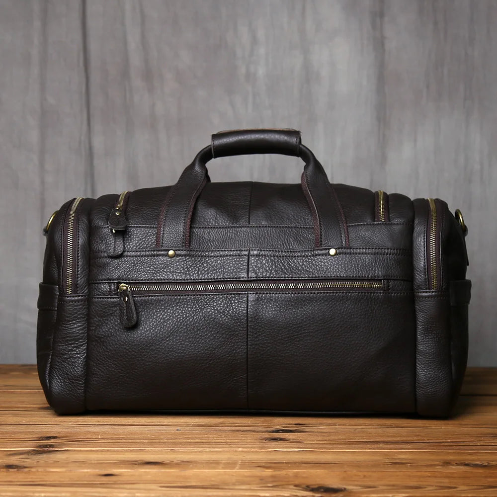 Vintage Style Cowhide Hand Luggage Laptop Shoulder Bag