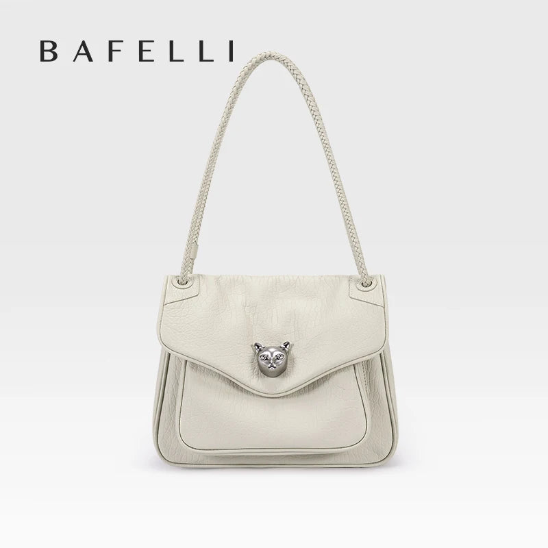 Elegant Grey Woven Tote Bag Leather Shoulder Bag