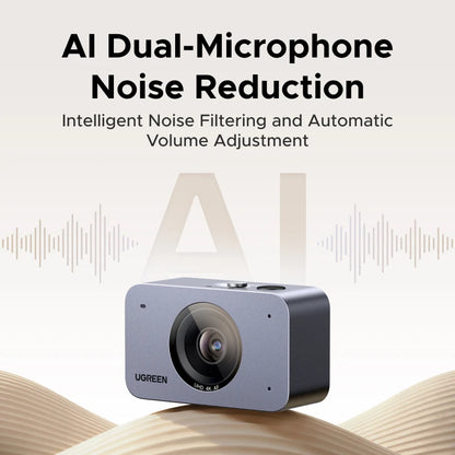 4K Auto Focus Webcam with AI Noise Reduction Microphone