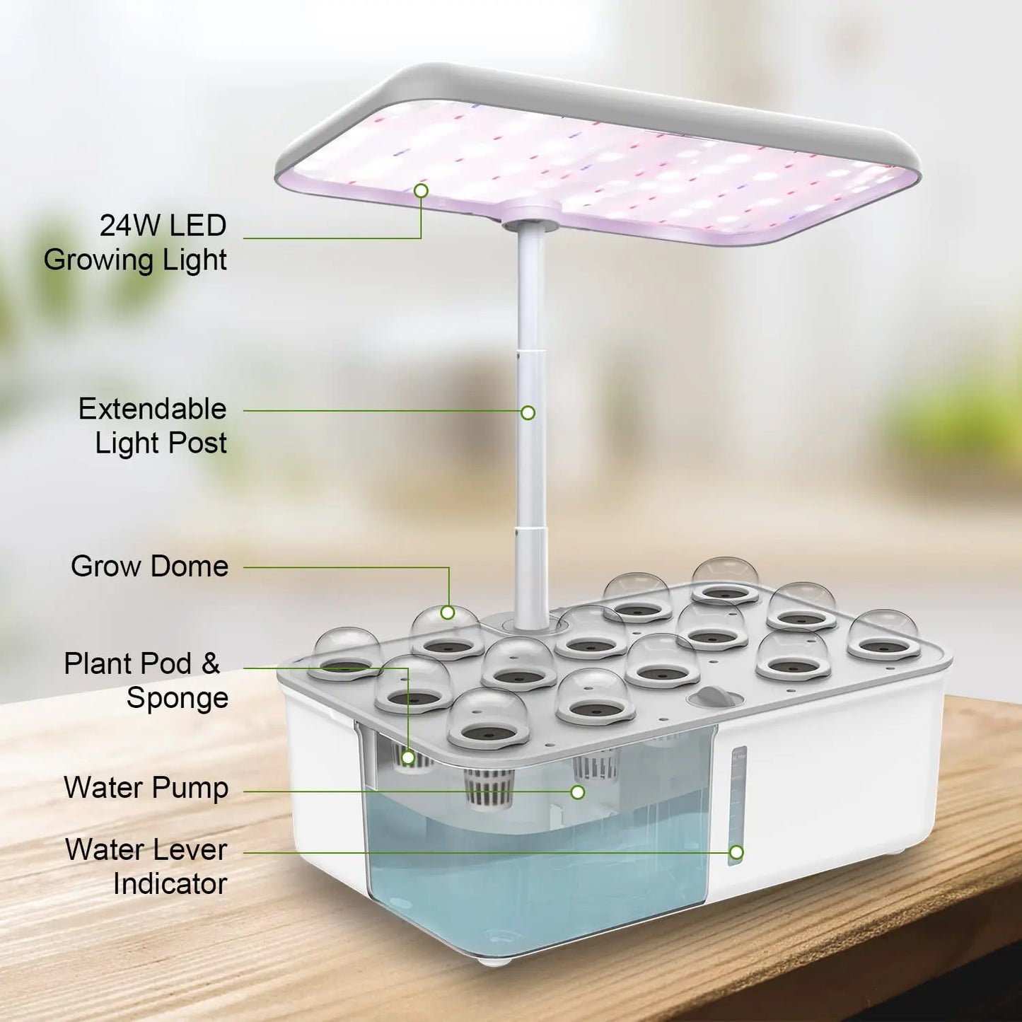 Smart Indoor Herb Garden Kit with LED Grow Light