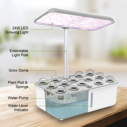 Smart Indoor Herb Garden Kit with LED Grow Light