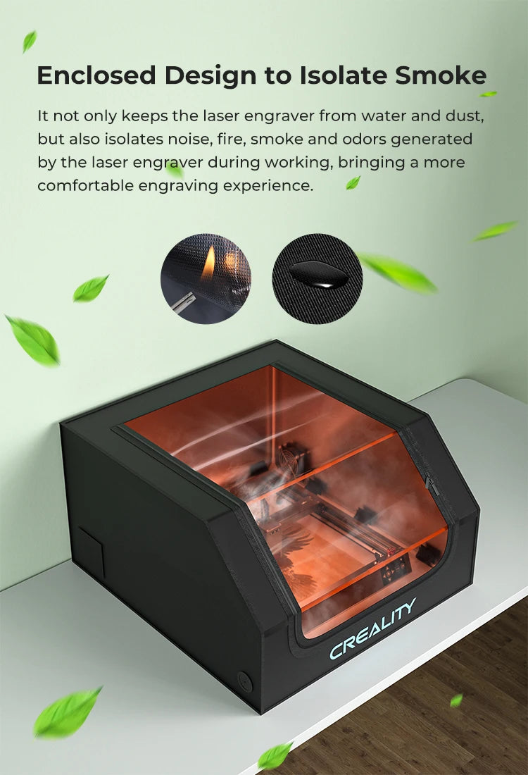Fireproof Laser Engraver Enclosure with Vent Fan and Pipe