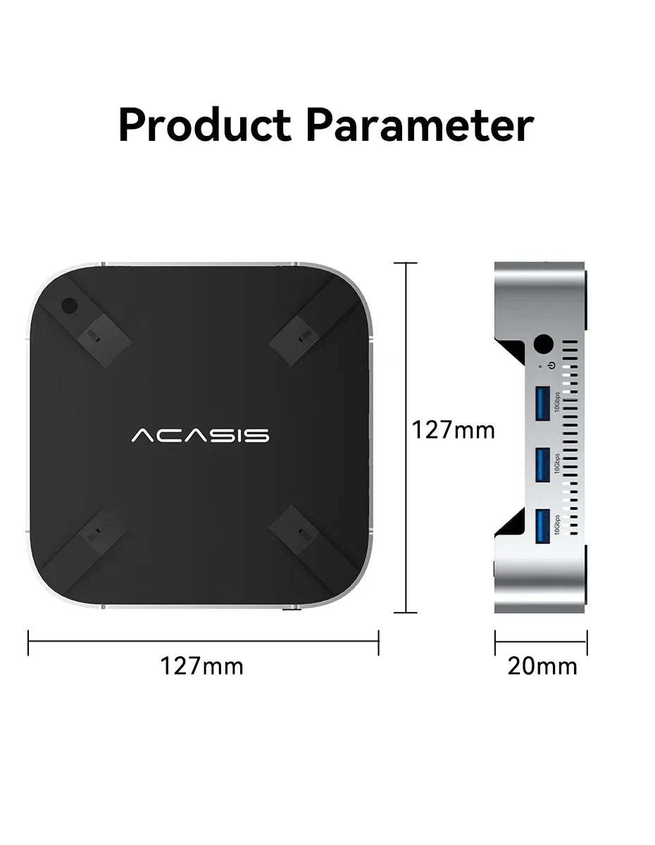 Mac Mini M4 USB-C Dock Dual NVMe 10Gbps