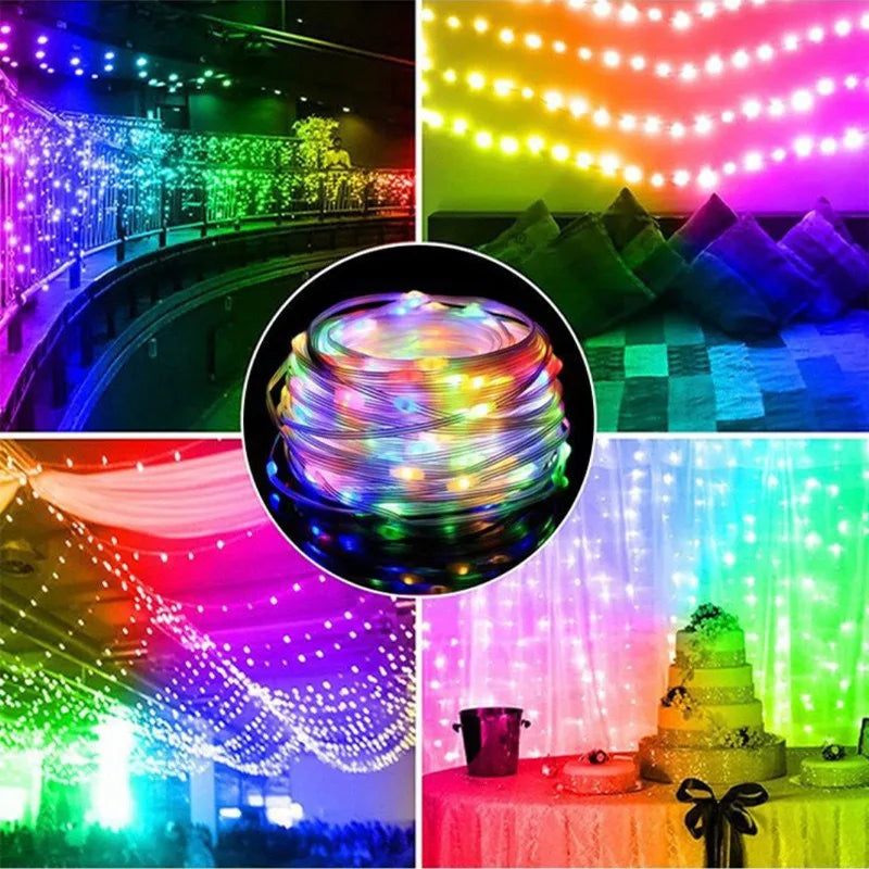 Pebble Pixel String Lights 5cm Pitch Clear Wire RGB Addressable LED