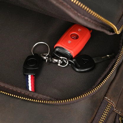 Business Travel Leather Backpack Large Capacity
