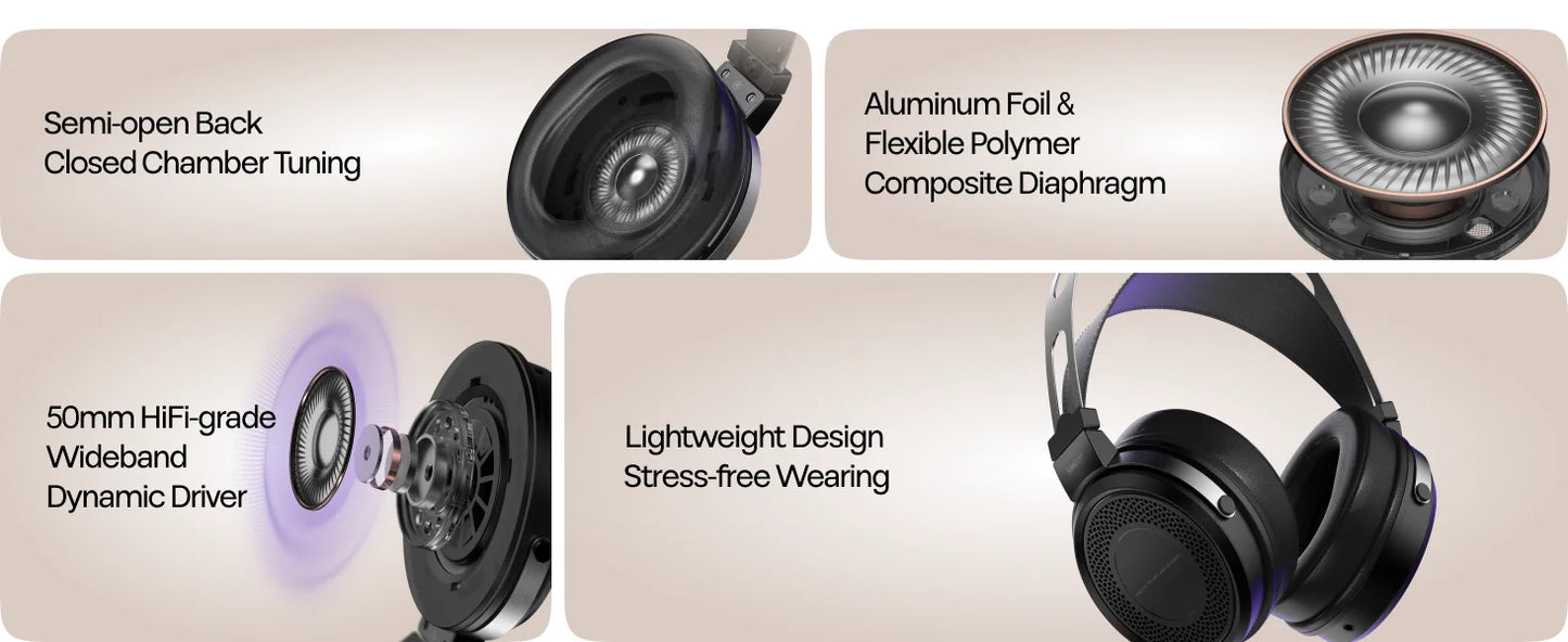 Wired Over-Ear Headphones High Sensitivity Clear Audio