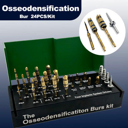 24PCS Dental Implant Surgical Kit with Osseodensification Drills