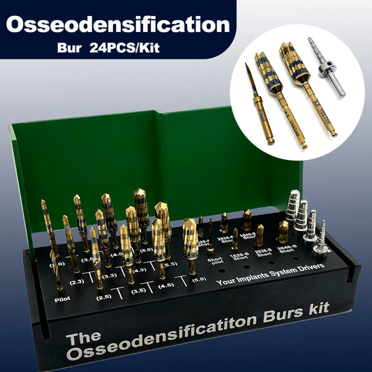 24PCS Dental Implant Surgical Kit with Osseodensification Drills