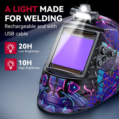 Adjustable Shade Welding Mask with Fast Reaction 4 Arc Sensors