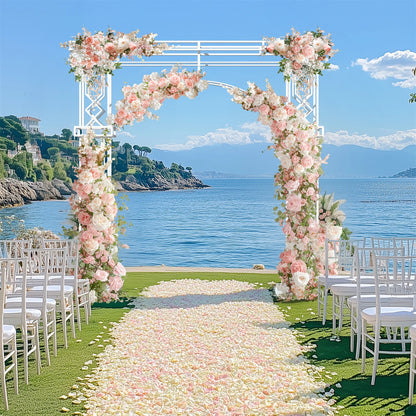 Modern White Wedding Arch Backdrop Stand 240cm