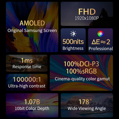 13.3 Inch OLED Portable Monitor 1080p Laptop Display