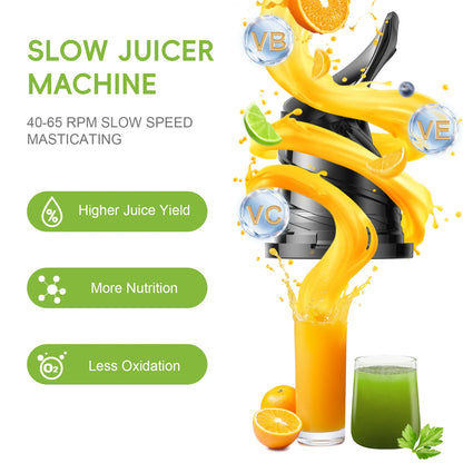 Cold Press Juicer Slow Masticating 130mm Feed Chute