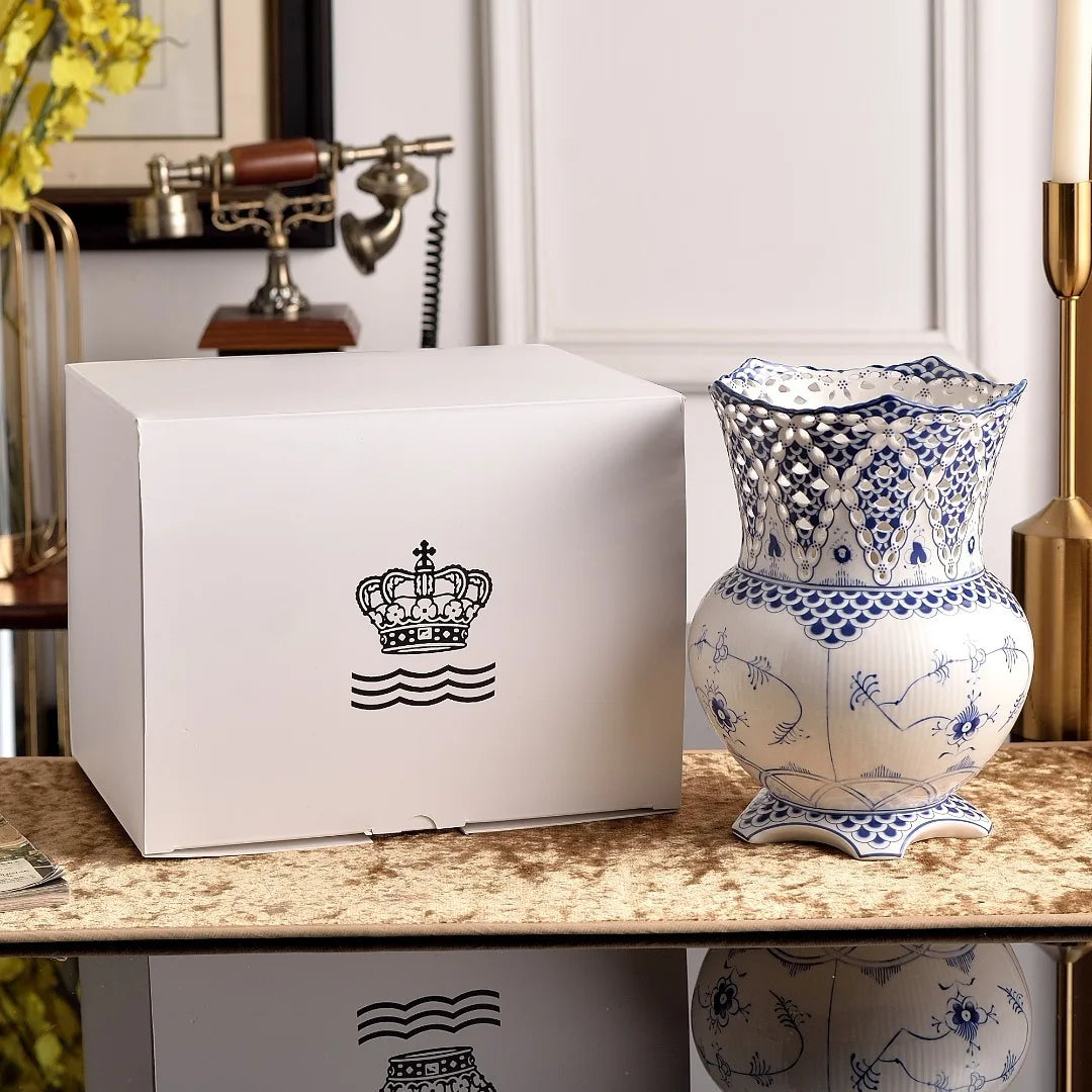 10in Blue Porcelain Teapot Serving Set