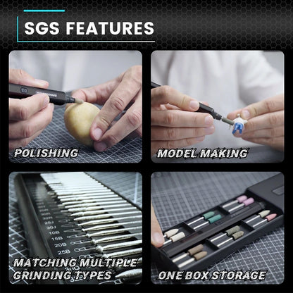 SGS Pro Black Cordless Electric Engraving and Rotary Tool Set