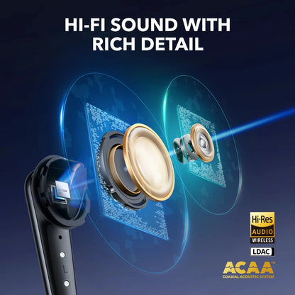 White Wireless Earbuds Hi-Res Audio Noise Cancelling