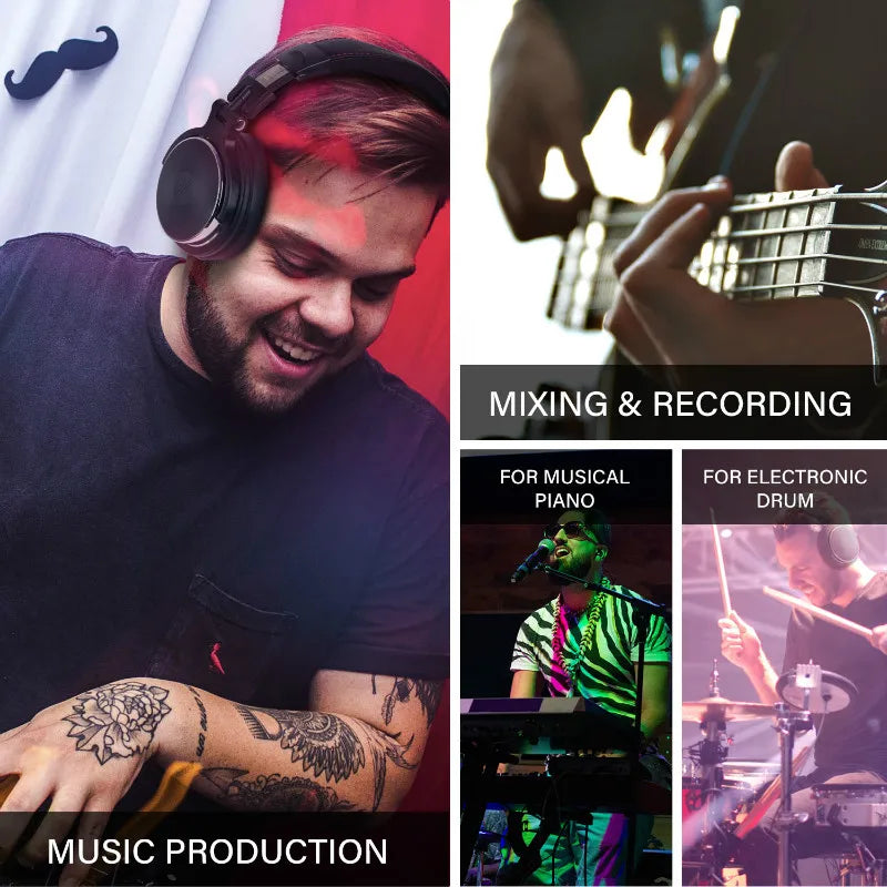 Over-Ear Studio Headphones with Microphone for PC and Phone