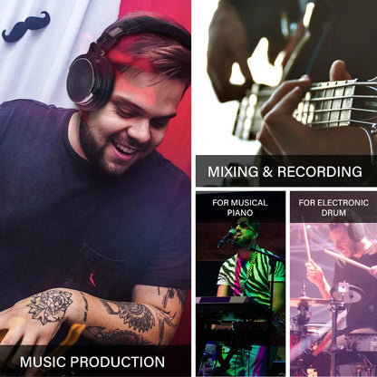Over-Ear Studio Headphones with Microphone for PC and Phone