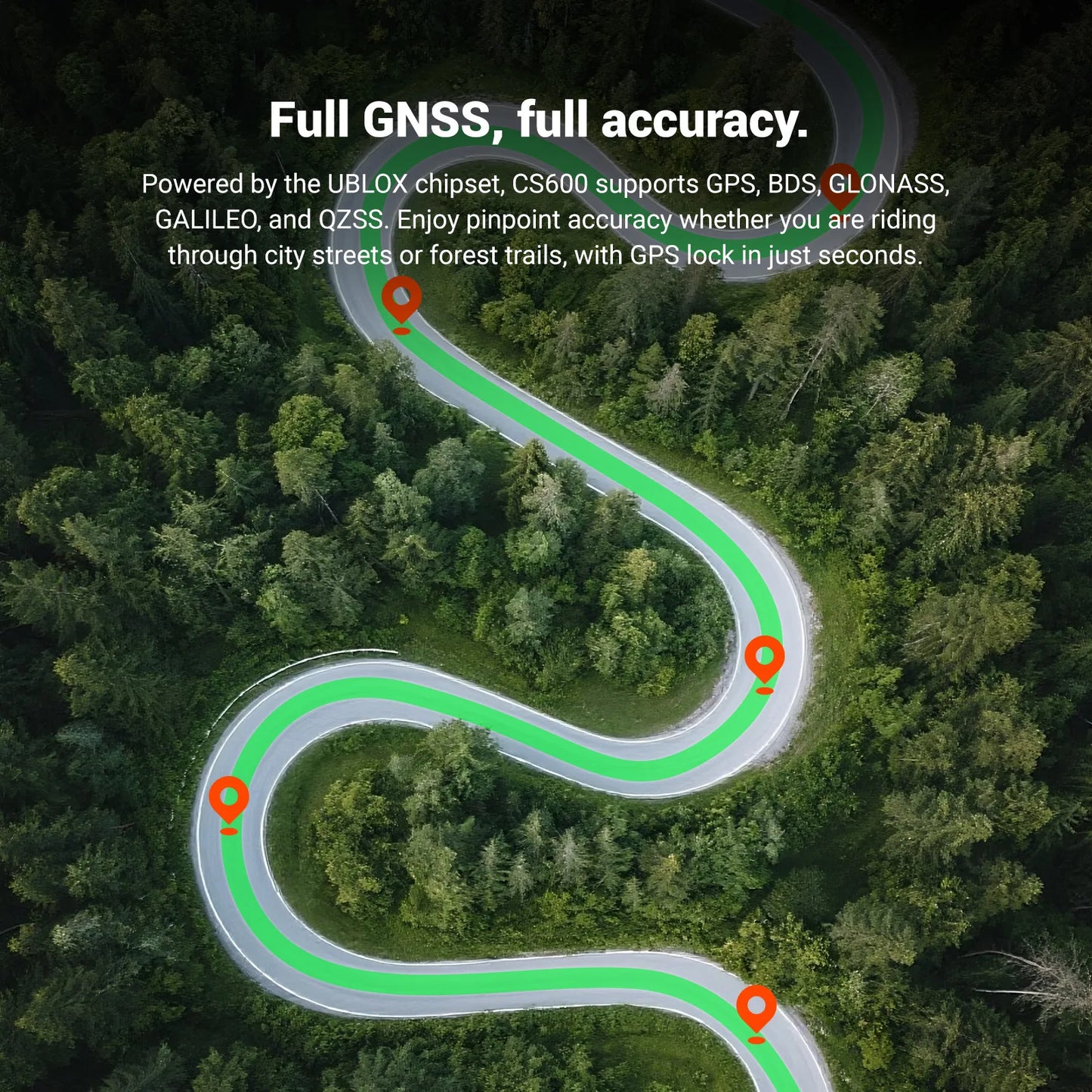 Wireless GPS Cycling Computer with Color Map Navigation