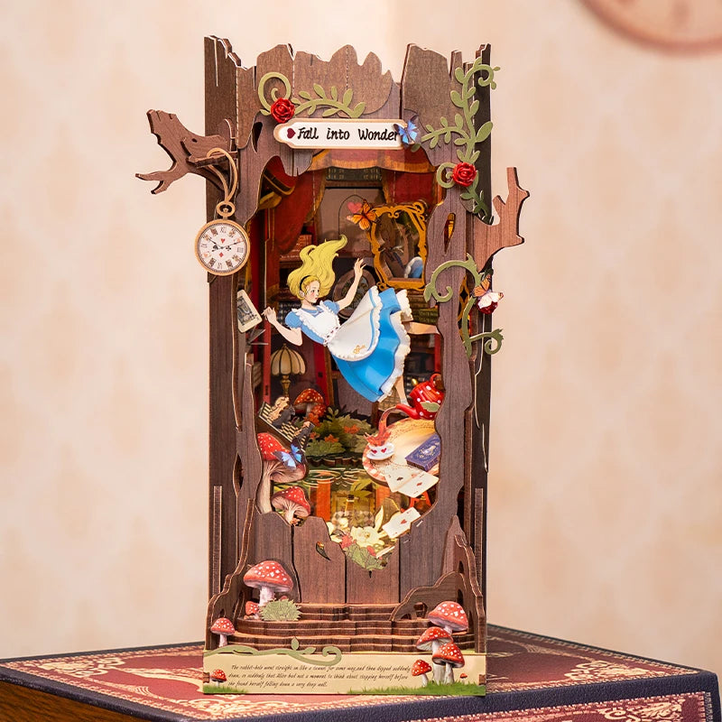 Robotime DIY Miniature Book Nook Kit with LED Lights