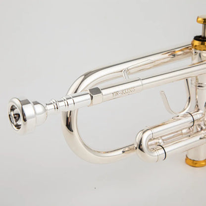 Silver Bb Brass Trumpet 8335 with Protective Leather Case