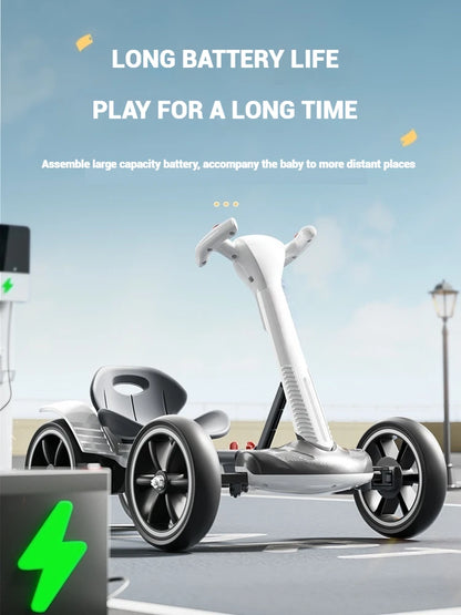 White 4 Wheel Kids Battery-Powered Ride On Toy Car