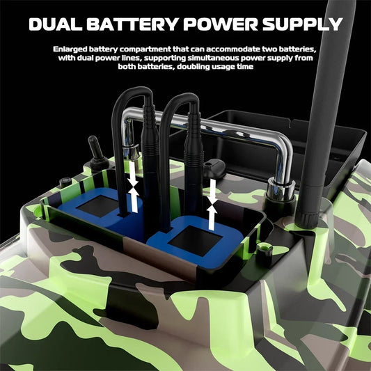 Remote Bait Boat 12000mAh Waterproof 500m Range